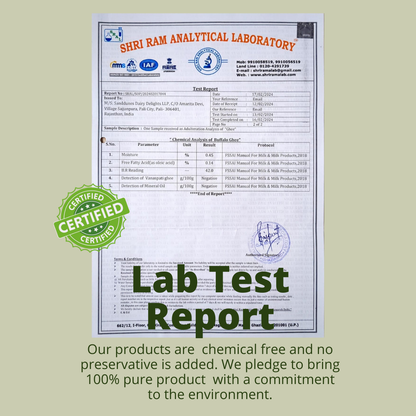 A2 Rasa Ghee Combo - Buffalo 1000ml  and Cow 1000ml  (COMBO PACK)